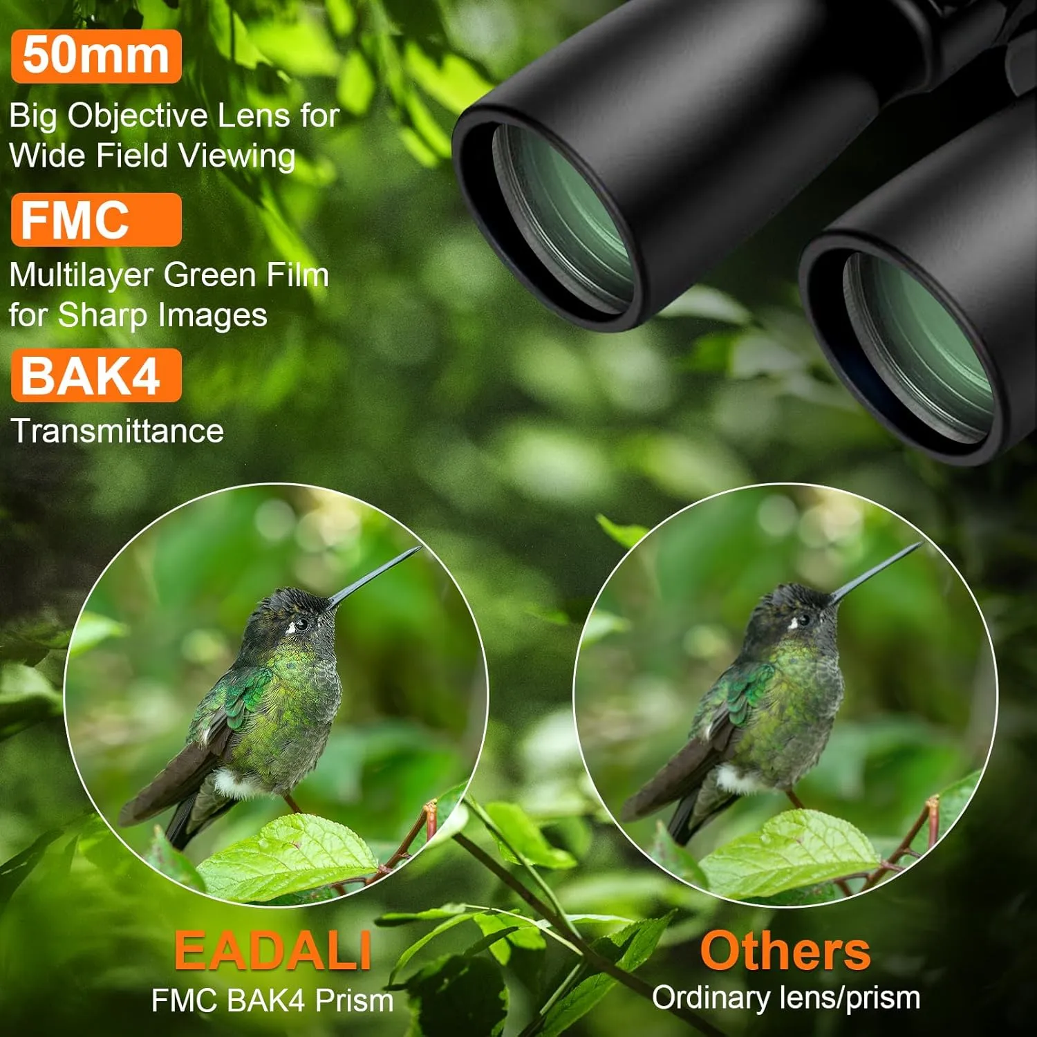 10-30x50 HD Zoom Binoculars for Adults High Powered,Military Binoculars for Bird Watching Traveling Hunting Concerts with Large View,BAK4,FMC Lens,Clear Low Light Vision at Night