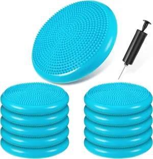 10 Pcs Wobble Cushion Wiggle Seat for Sensory Kid Flexible Seating Promotes Active Learning Improves Student Productivity Stability Inflated Balance Disc Pad with Air Pump for Classroom