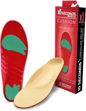 10 Seconds Pressure Relief 3030 with Metatarsal Pad – Ultra Cushioned - Medium Arch Support - Medium Arch Height, Trim to Fit, Molds to Foot Plastazote Memory Foam Topper (M 8, W 10)