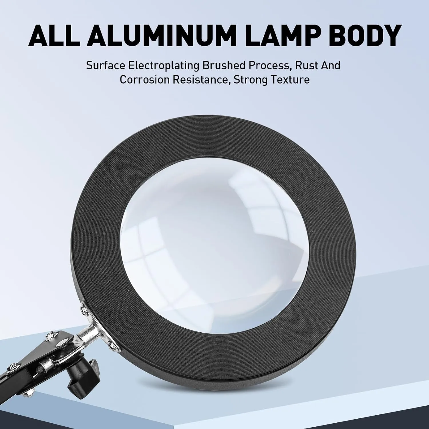 10X Magnifying Glass with Light and Stand, 2-in-1 LED Magnifying Lamp, 3 Color Stepless Dimming Magnifier with Light, Real Optical Glass Magnifier Lamp for Crafts Repair Close Work- Black
