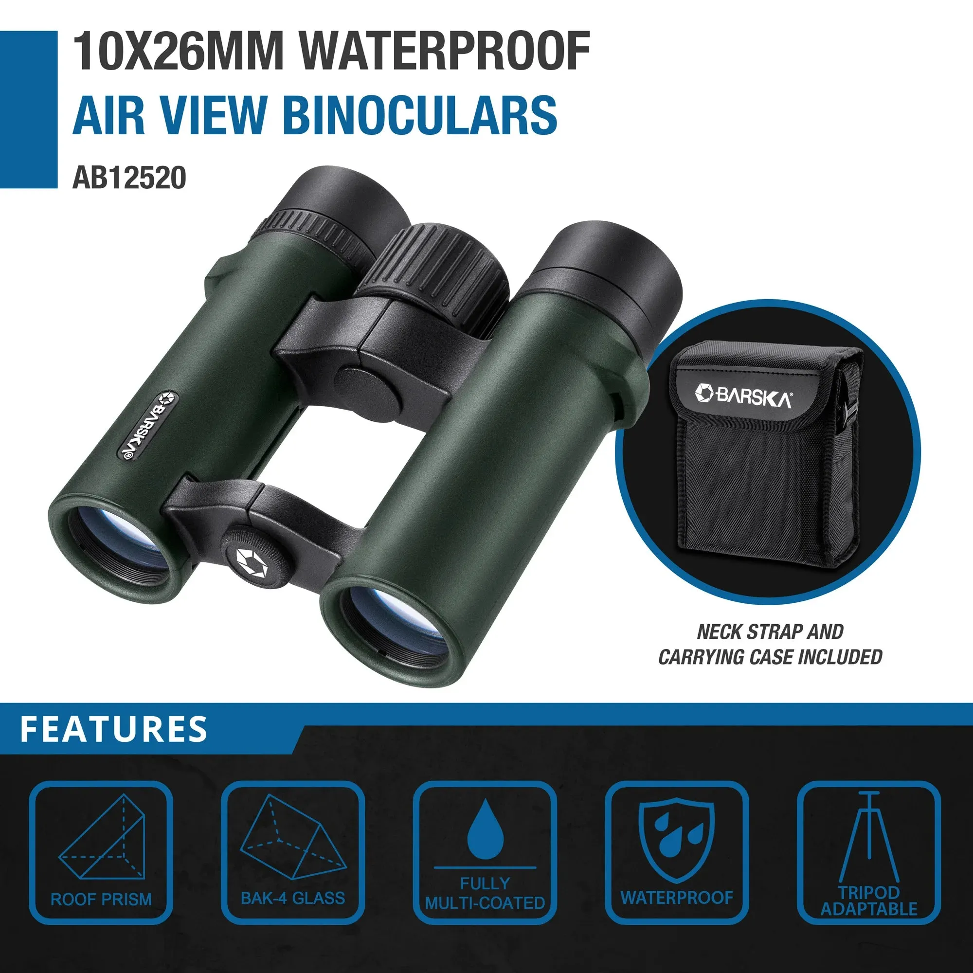 10x26mm Air View Waterproof Open Bridge Binoculars | AB12520