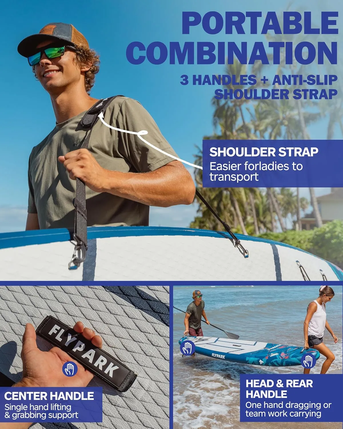 11'x34 Inflatable Paddle Boards, Extra Wide SUP for 420lbs/3Adults, Yoga Stand Up Paddle Board, 110L Backpack, 15 D-Rings, Shoulder Strap, US-Fin, 2-Action Pump
