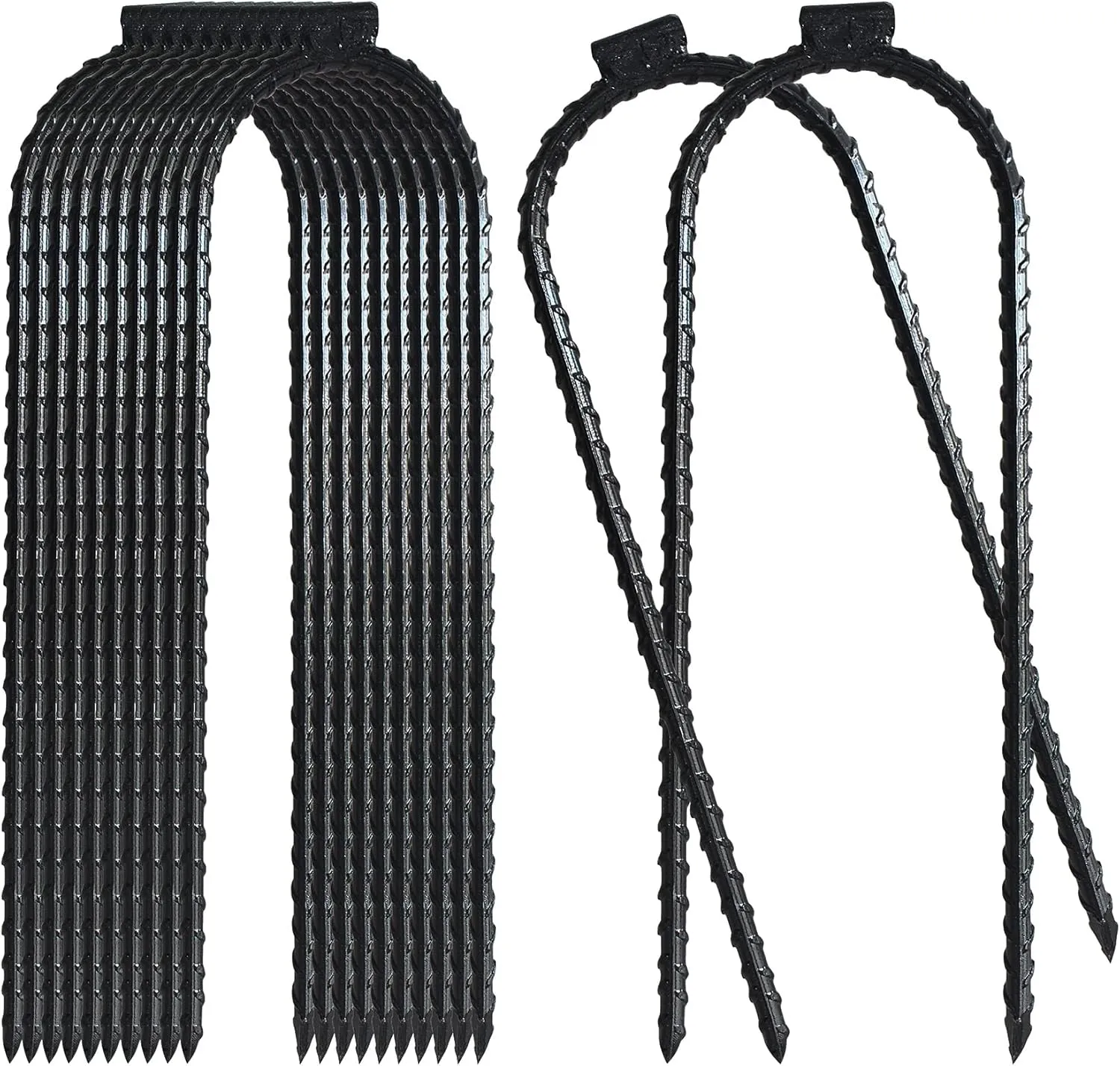 12 PCS Extra-Large Trampoline Stakes, 10"x 3.15" Rebar Galvanized Steel Wind Stakes Safety Ground Anchor Heavy-Duty Steel U Stake