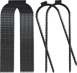 12 PCS Extra-Large Trampoline Stakes, 10"x 3.15" Rebar Galvanized Steel Wind Stakes Safety Ground Anchor Heavy-Duty Steel U Stake