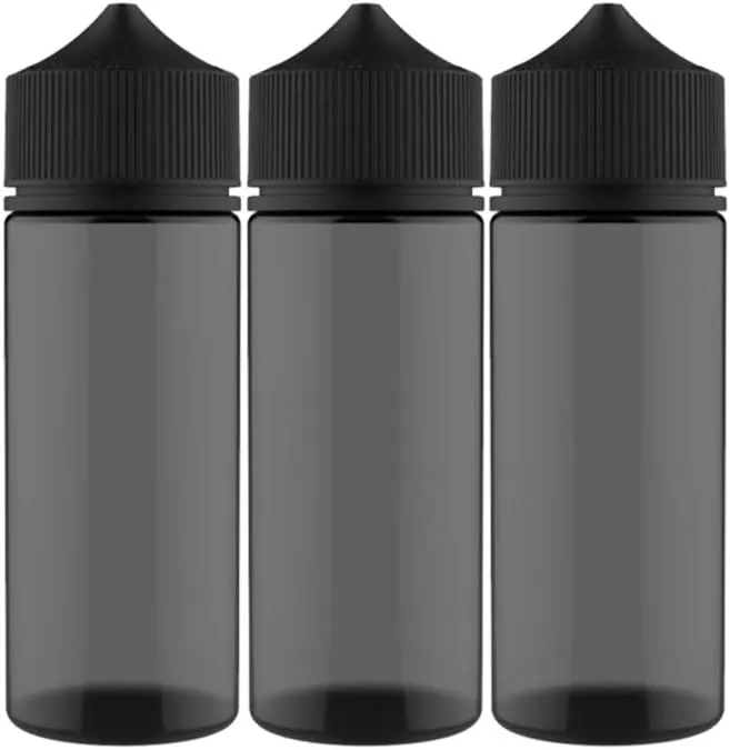 120mL V3 - Black - PET Plastic Unicorn Bottle (3 Pack)