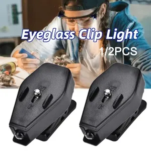 1/2pc Glasses Clip Light Mini LED Flashlight Glasses Fishing Emergency Clip Fishing Camping Light Hiking Outdoor Light P3N9