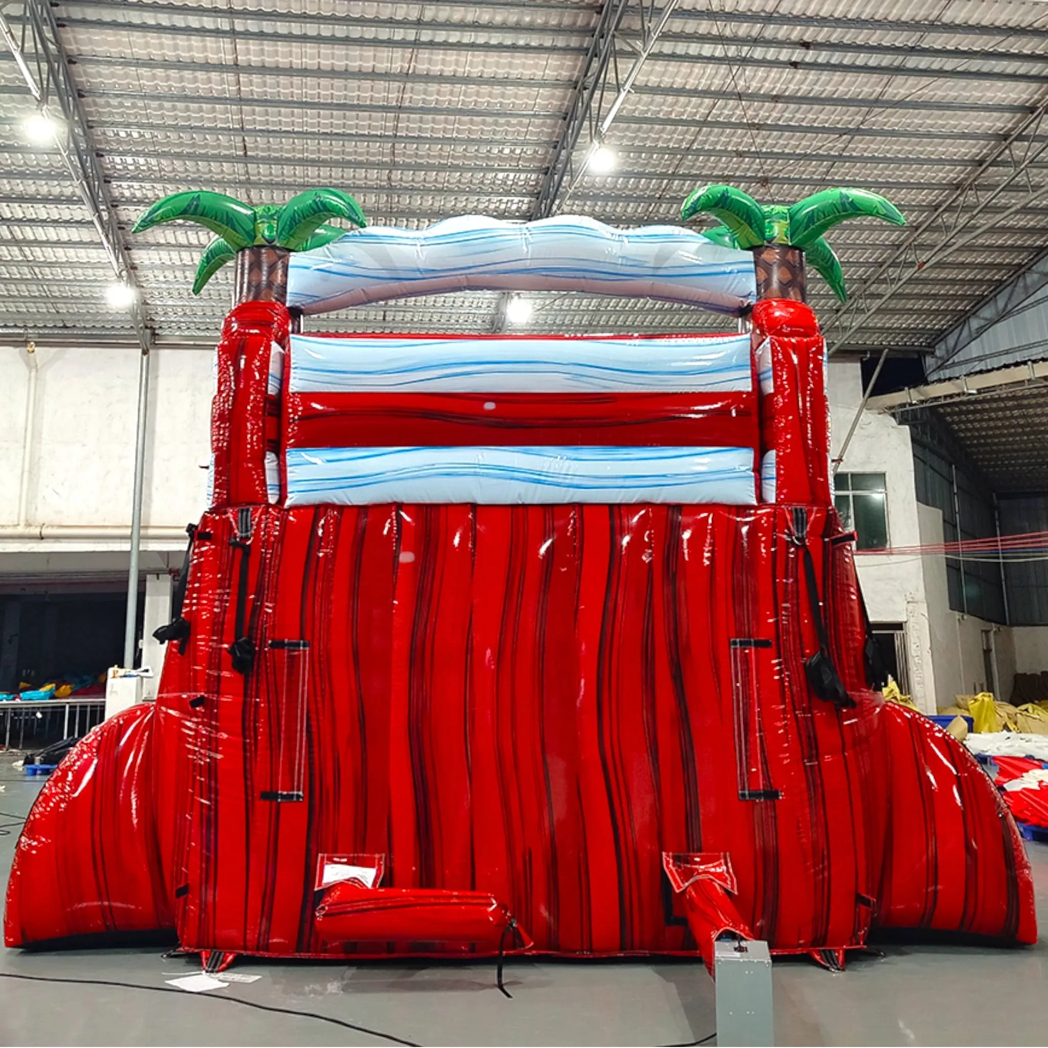 15ft Crimson Bay Dual Lane Center Climb Inflatable Water Slide
