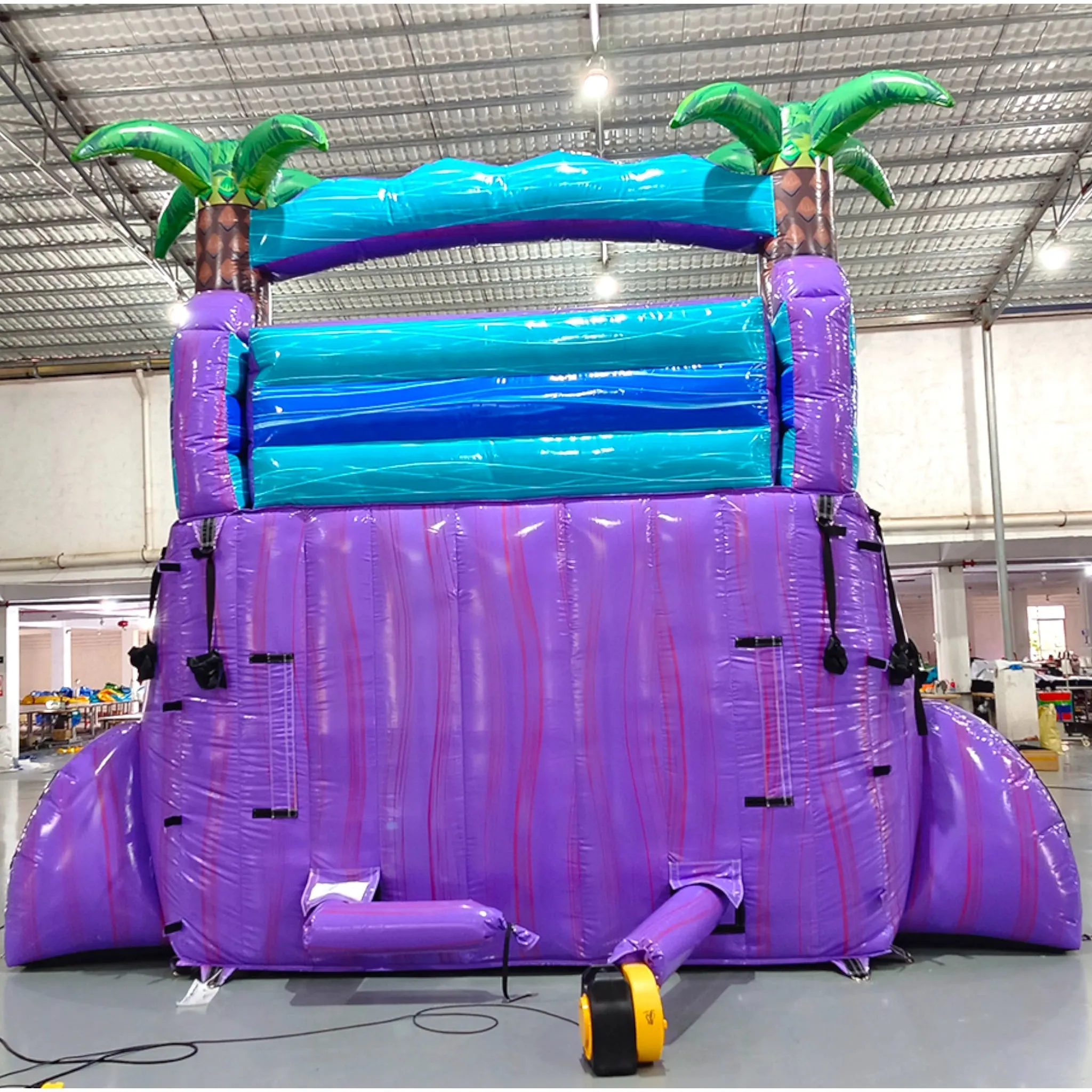 15ft Purple Plunge Dual Lane Center Climb Inflatable Water Slide