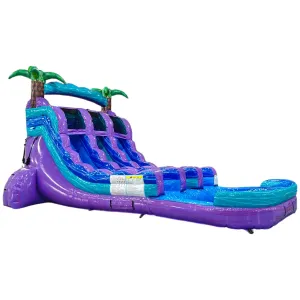 15ft Purple Plunge Dual Lane Center Climb Inflatable Water Slide