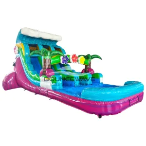15ft Summer Luau Dual Lane Center Climb Inflatable Water Slide