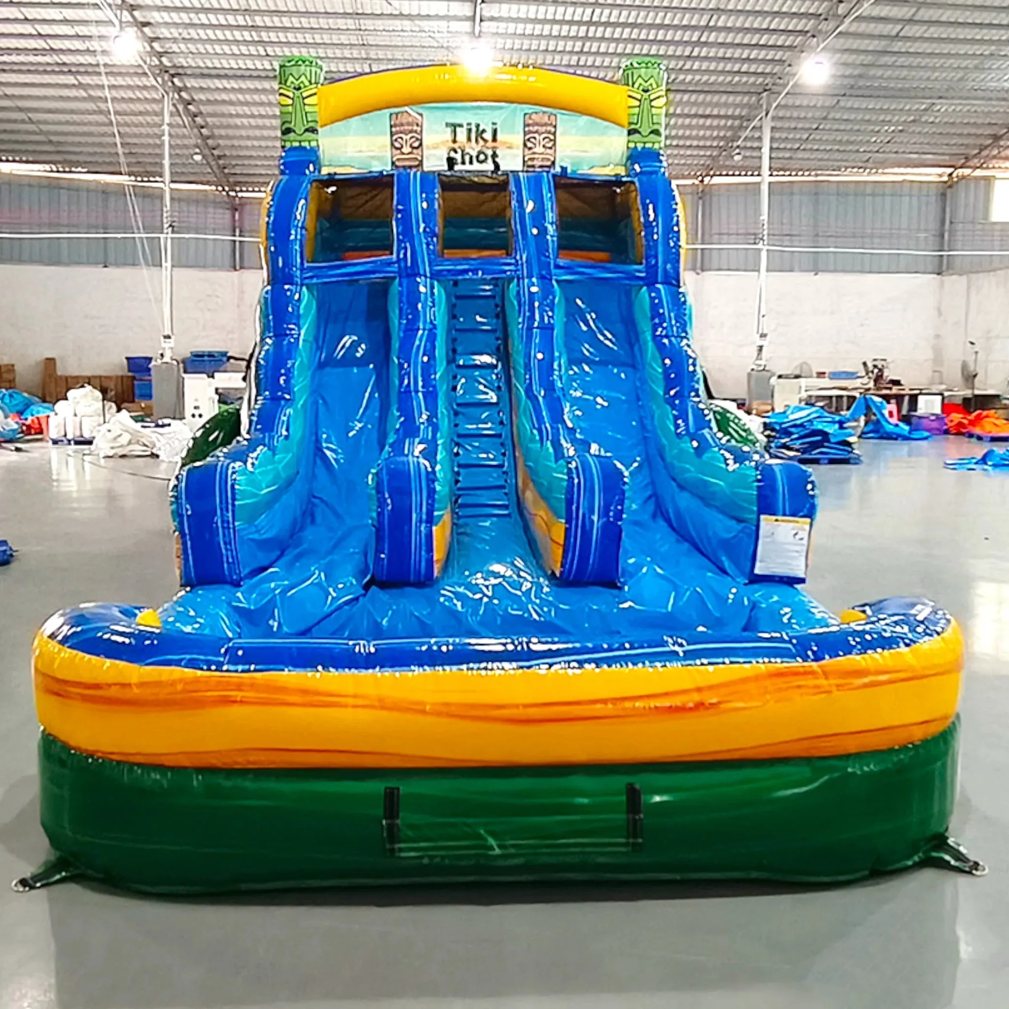 15ft Tiki Shot Dual Lane Center Climb Inflatable Water Slide