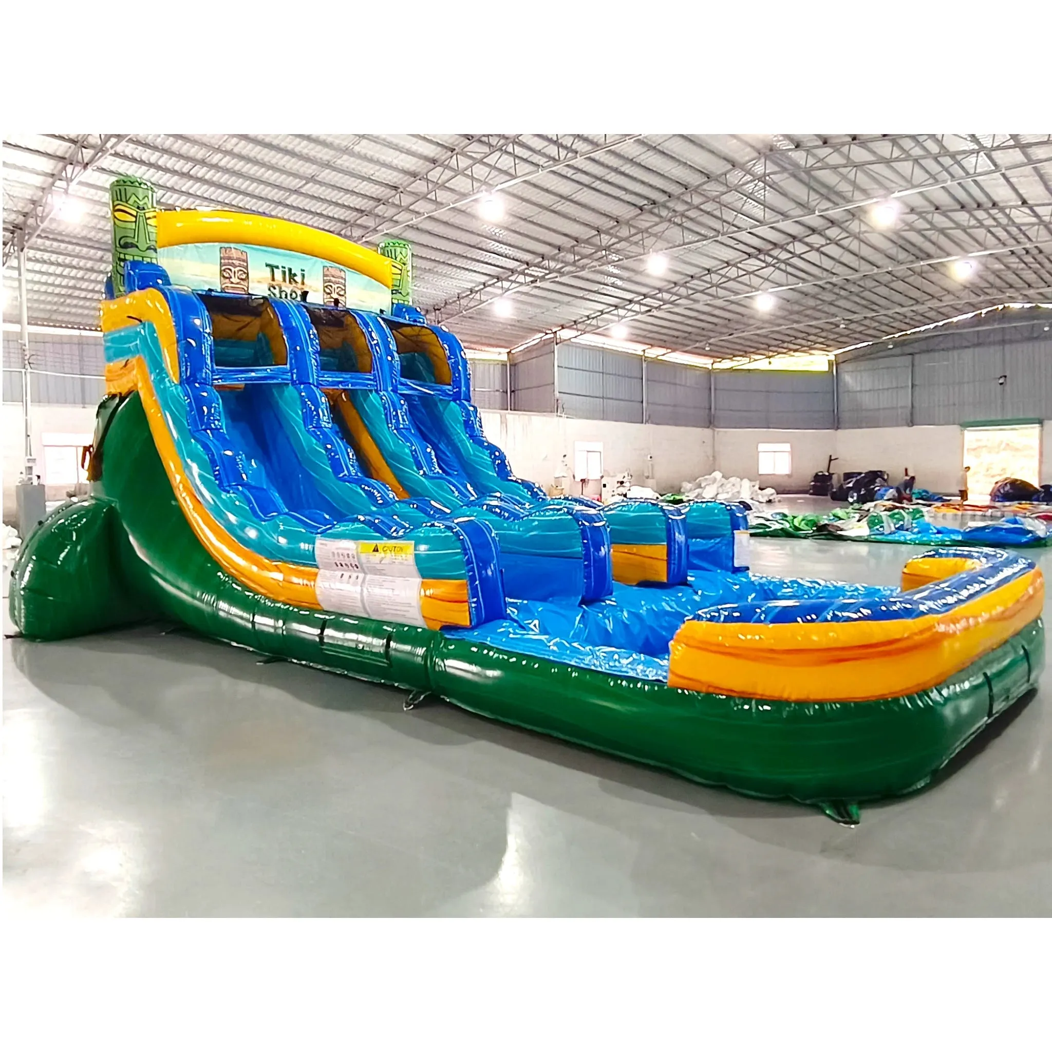 15ft Tiki Shot Dual Lane Center Climb Inflatable Water Slide