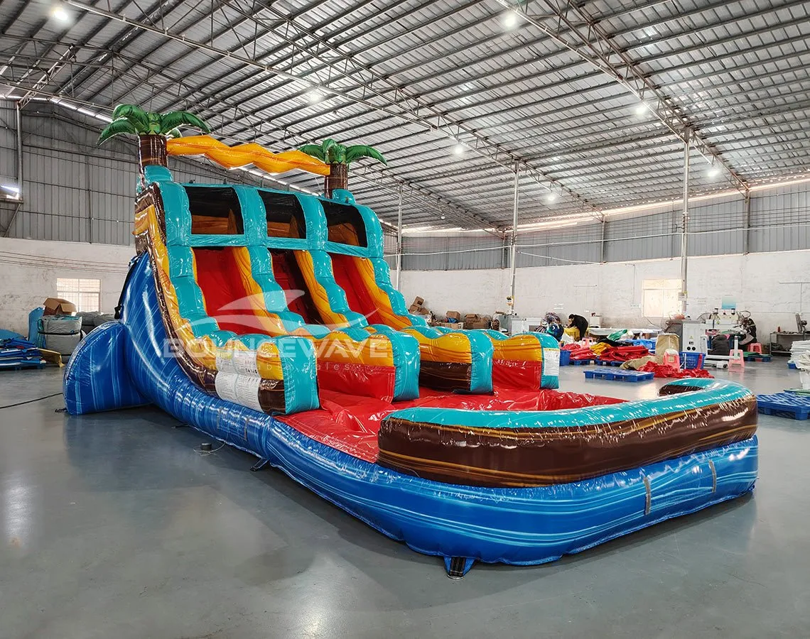 15ft Tropic Shock Dual Lane Center Climb Inflatable Water Slide