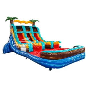 15ft Tropic Shock Dual Lane Center Climb Inflatable Water Slide