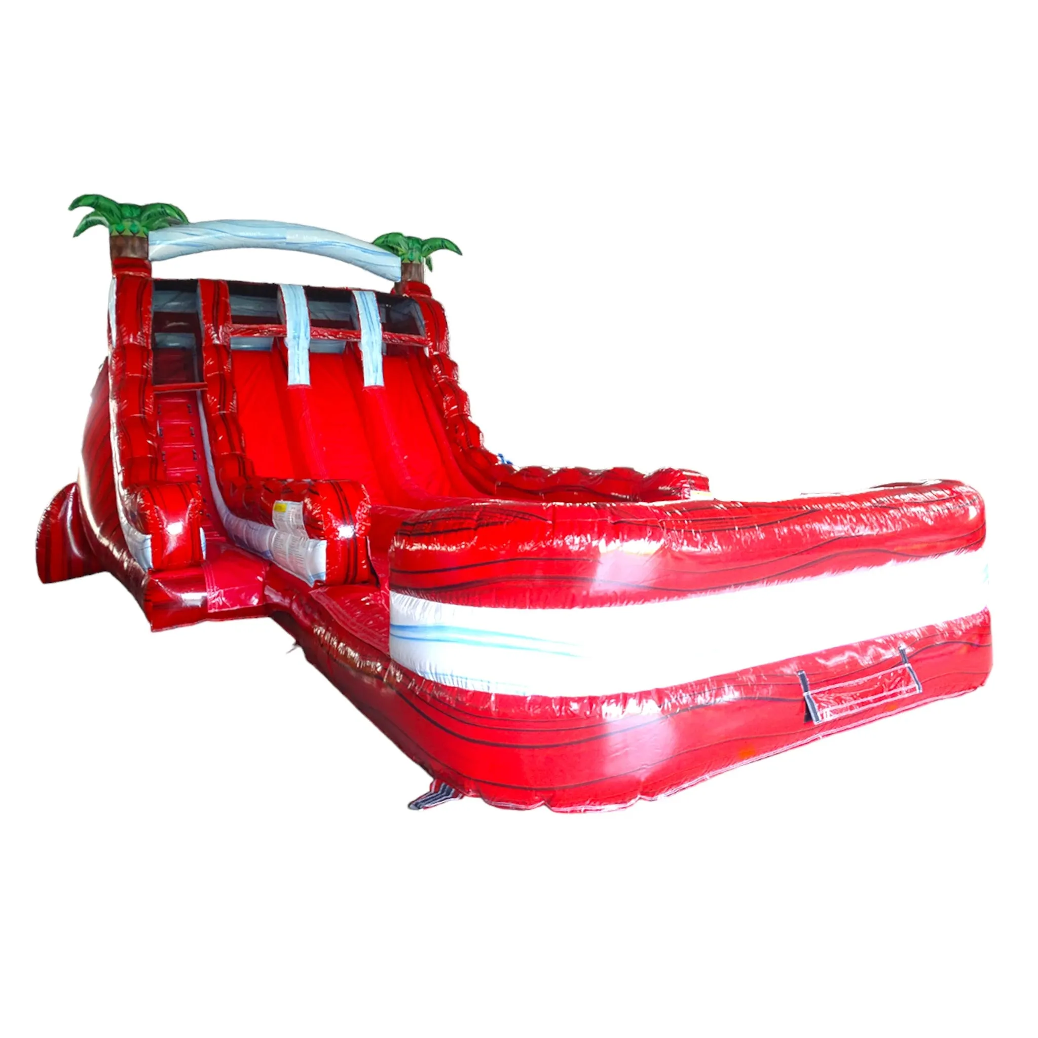 18ft Crimson Bay Hybrid Triple Lane Inflatable Water Slide