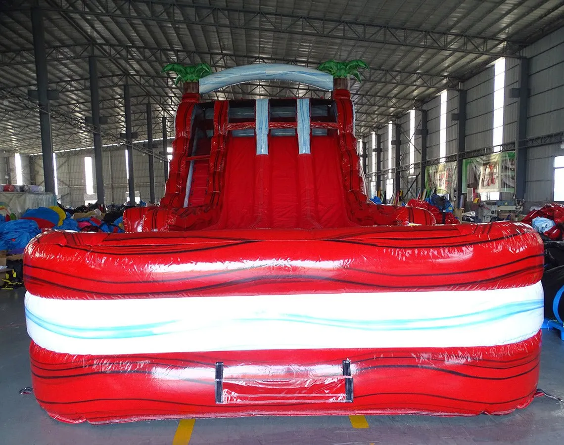 18ft Crimson Bay Hybrid Triple Lane Inflatable Water Slide