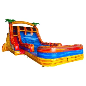 18ft Fiesta Fire Hybrid Triple Lane Inflatable Water Slide