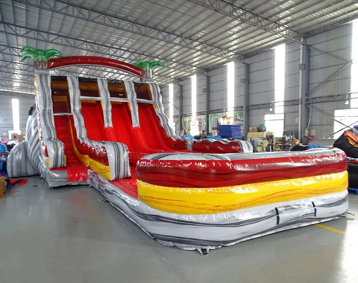 18ft Fire Island Hybrid Triple Lane Inflatable Water Slide