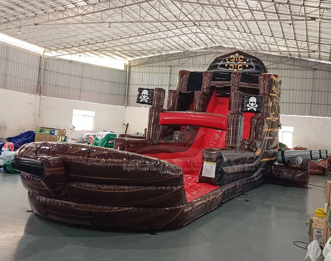 18ft Pirate Ship Dual Lane Hybrid Inflatable Water Slide