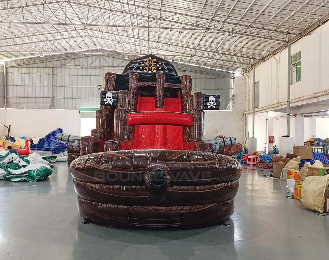 18ft Pirate Ship Dual Lane Hybrid Inflatable Water Slide