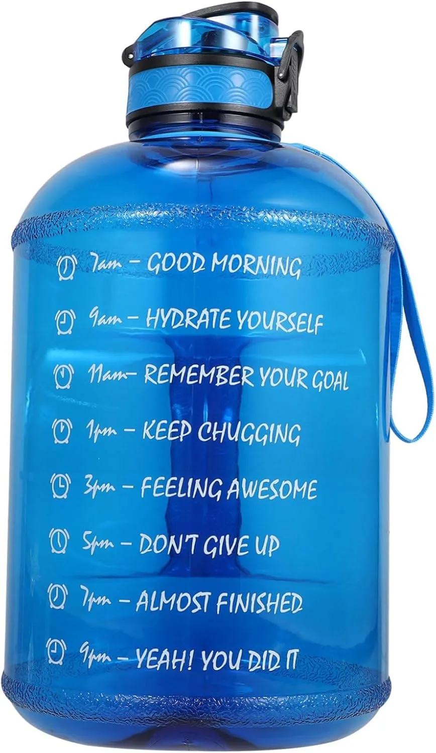 1Pc Large Capacity Plastic Sports Water Bottle with Carry Handle Portable Outdoor Water Container for Fitness and Hydration Easy to Clean Durable Petg Material Transparent