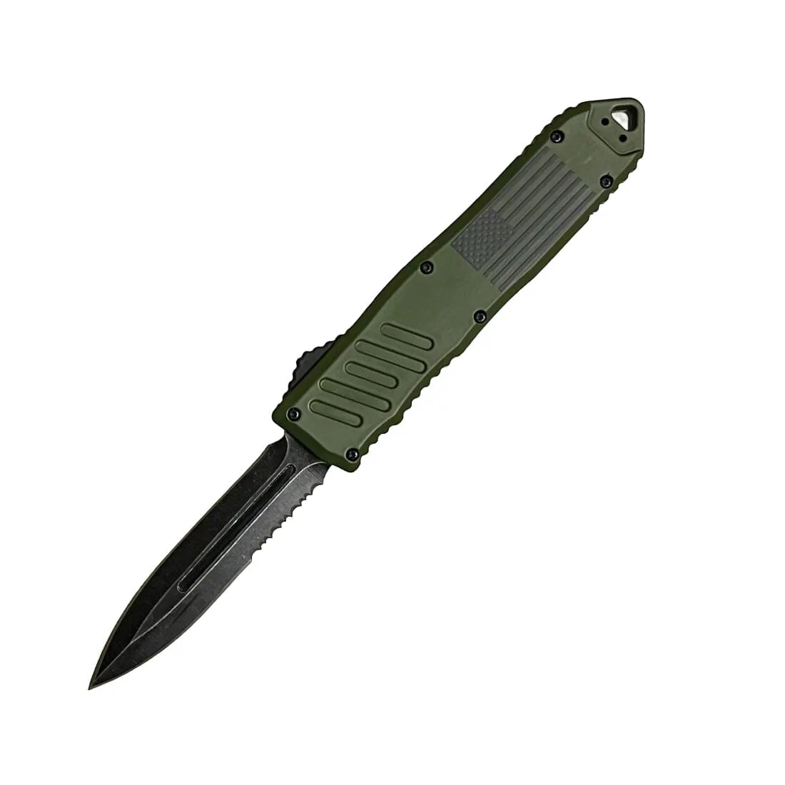 2-Pack: 5.5" Automatic OTF Knife w/ Half Serrated Dagger Blade