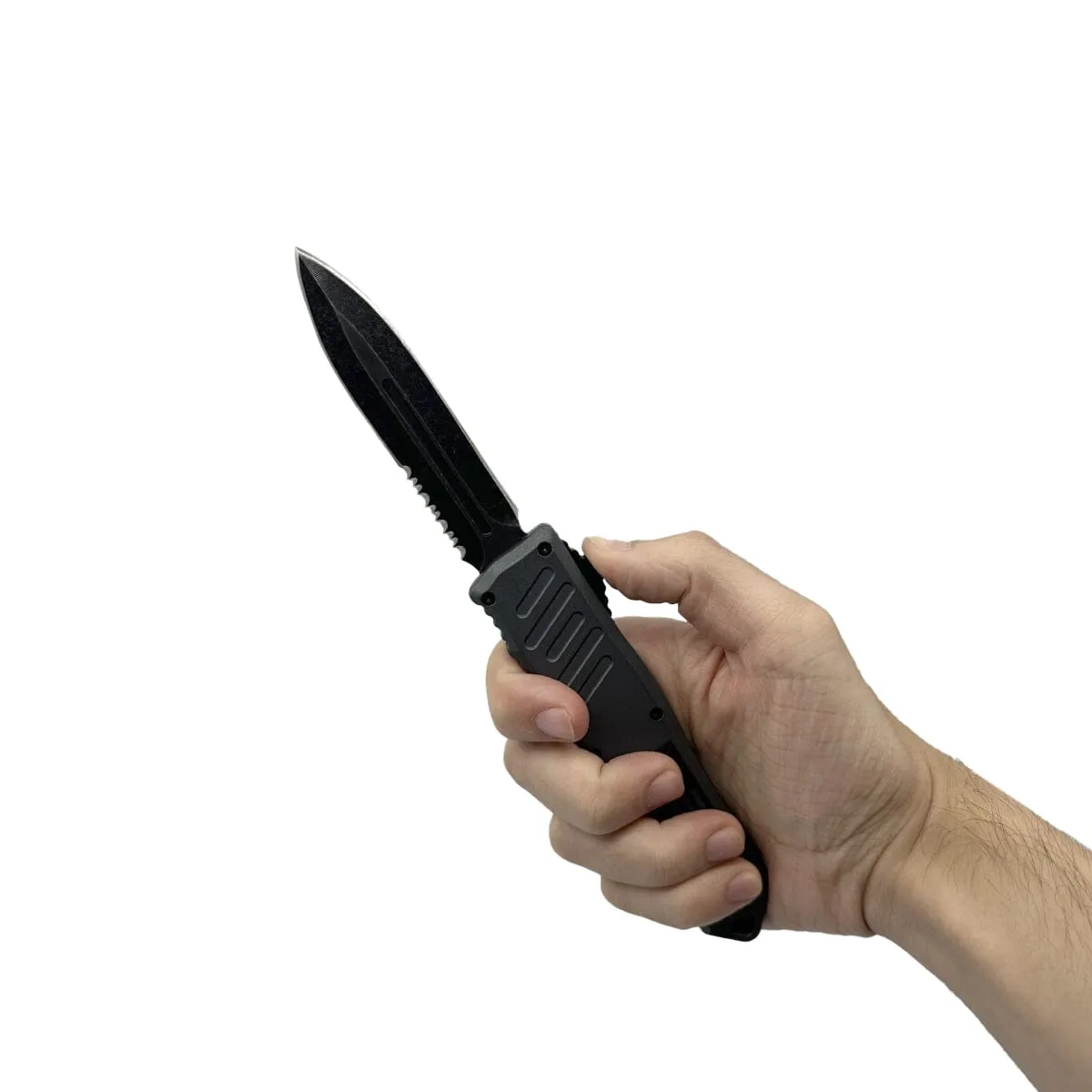 2-Pack: 5.5" Automatic OTF Knife w/ Half Serrated Dagger Blade