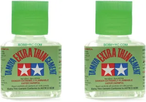2 Pack TAMIYA 87038 Extra Thin Cement Glue FINE TIP 40ML Includes CHICAGOLAND RC Coupon