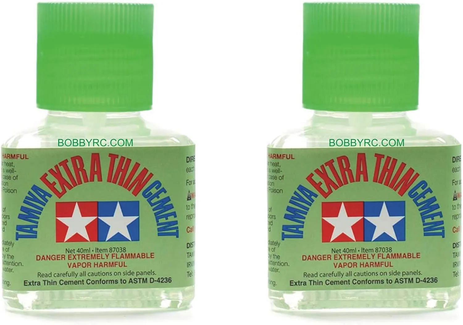 2 Pack TAMIYA 87038 Extra Thin Cement Glue FINE TIP 40ML Includes CHICAGOLAND RC Coupon