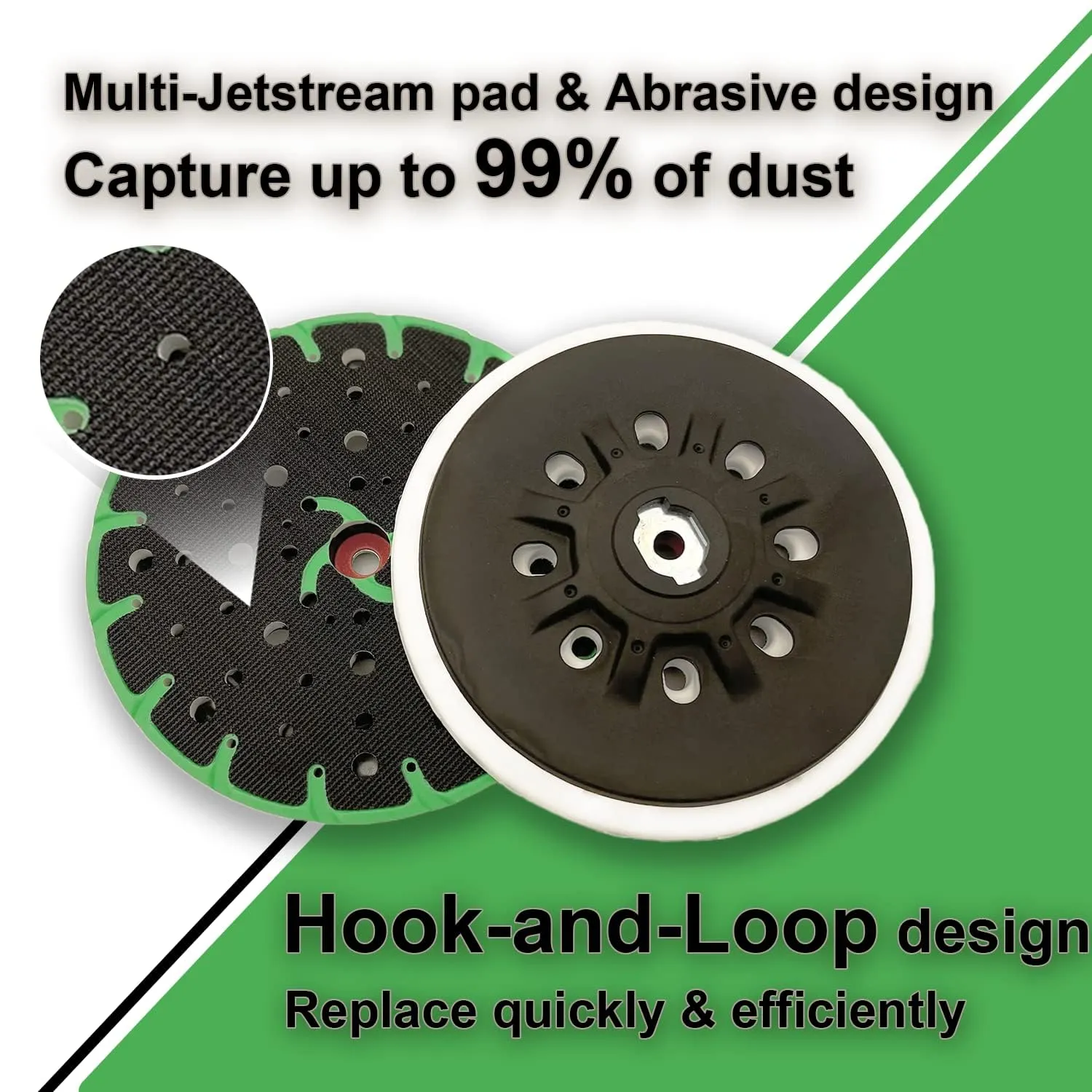 2 Pack Upgraded 202460 6-Inch Hard Back-up Sanding Pad Compatible with Festool ETS EC 150/5 EQ, ETS EC 150/3 EQ, ETS 150/5 EQ, ETS 150/3 EQ Sander, 17/48-Hole Disc