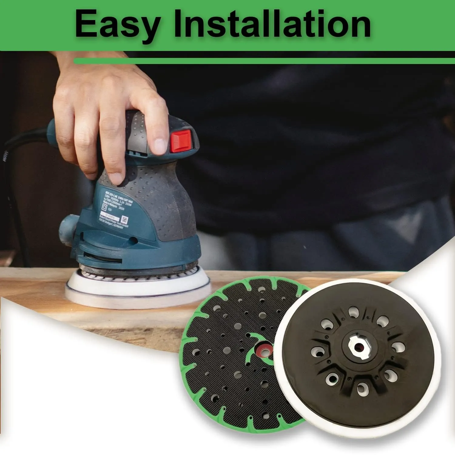 2 Pack Upgraded 202460 6-Inch Hard Back-up Sanding Pad Compatible with Festool ETS EC 150/5 EQ, ETS EC 150/3 EQ, ETS 150/5 EQ, ETS 150/3 EQ Sander, 17/48-Hole Disc