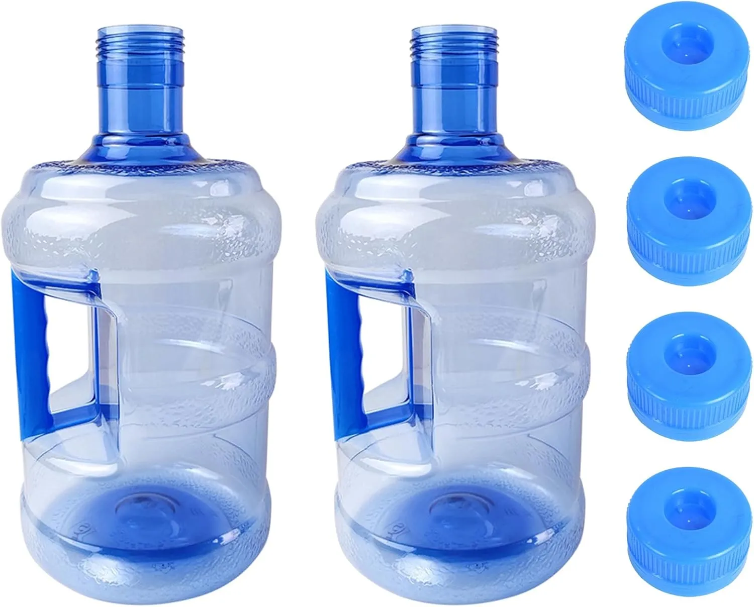 2 PCS 2 gallon water bottle jug PET Plastic gallon bottle with handle 4 Gallon Portable Water jugs Containers Reusable Large Capacity Water Bottle for Camping Outdoor Travel Gym Use