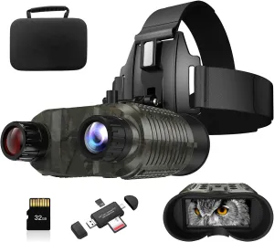 [2025 Upgrade] 4K Head-Mounted Digital Infrared Night Vision Goggles for Adults, with 3" Screen 1312FT Compatible with Fast MICH Helmet for Long Range Airsoft Military Hunting Tactical Gear