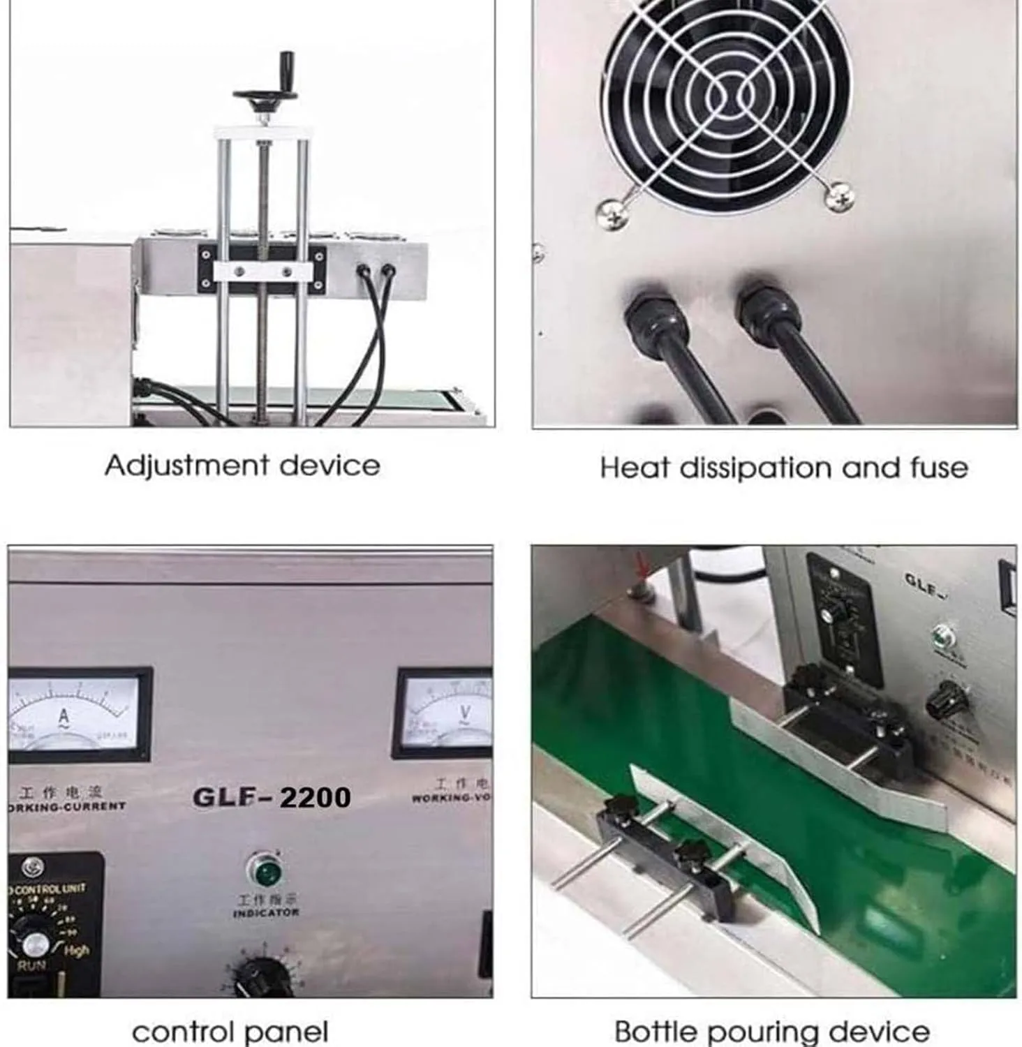 2200W Automatic Aluminum Foil Sealing Machine Continuous Electromagnetic Induction Band Bag Sealer Plastic Bottle Cap Sealer Auto Continuous Sealing Machine,15-85mmdiameter