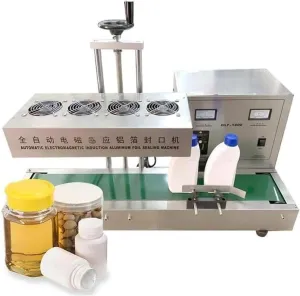 2200W Automatic Aluminum Foil Sealing Machine Continuous Electromagnetic Induction Band Bag Sealer Plastic Bottle Cap Sealer Auto Continuous Sealing Machine,15-85mmdiameter