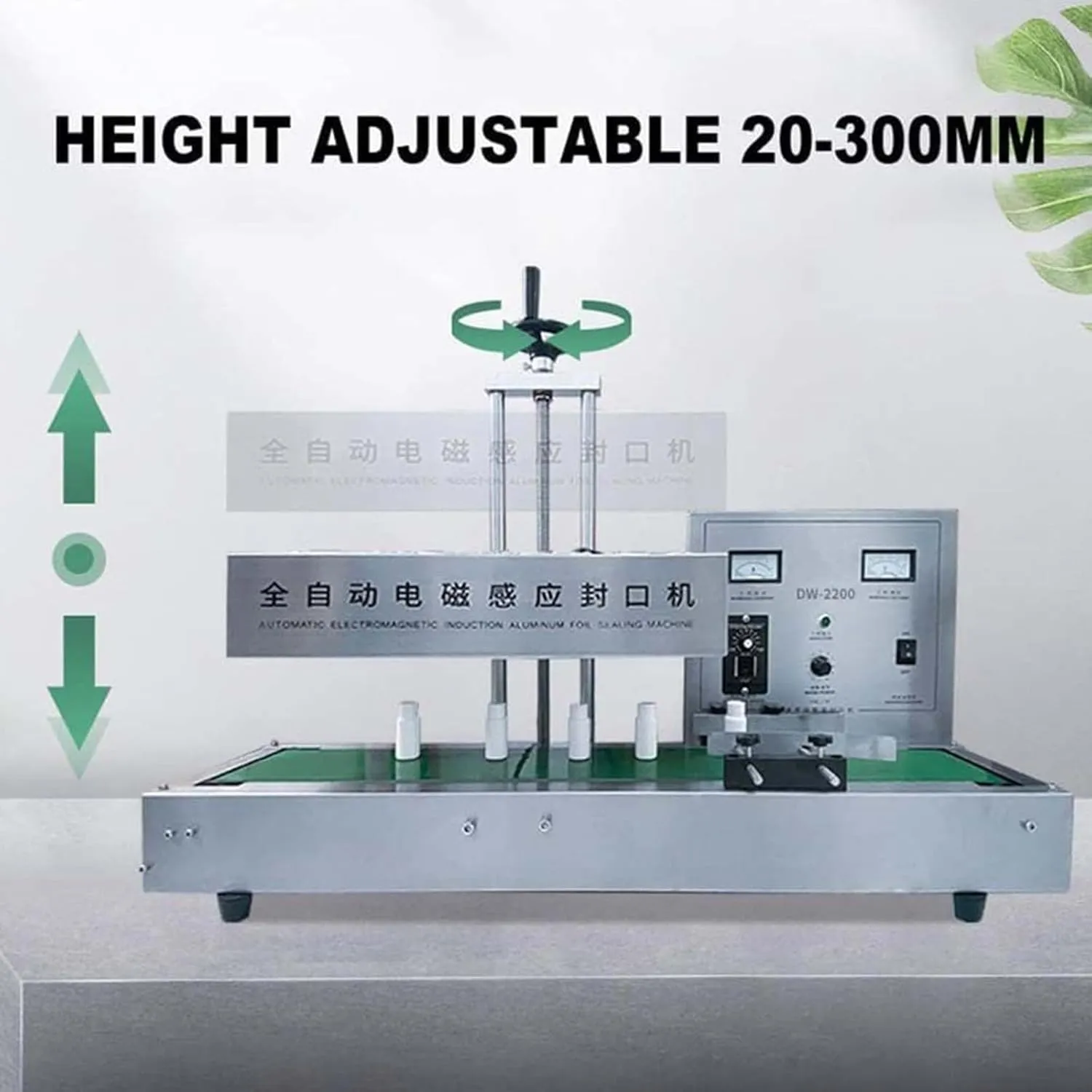2200W Automatic Aluminum Foil Sealing Machine Continuous Electromagnetic Induction Band Bag Sealer Plastic Bottle Cap Sealer Auto Continuous Sealing Machine,15-85mmdiameter