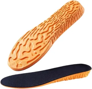 2.5cm Invisible Height Increase Sport Insoles Orange EVA Memory Foam Shoes Sole Pad Breathable Comfortable(43-44)