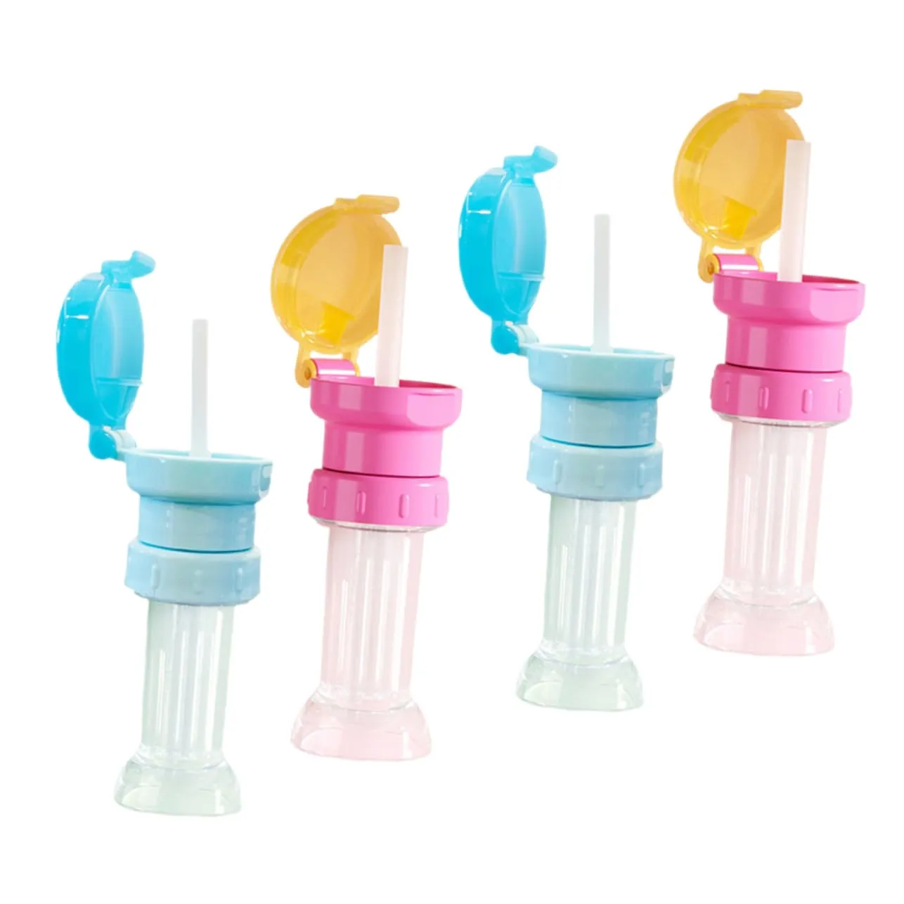 2sets 4 Pcs Water Bottle Adapter with Straw Caps for Prevent While Drinking Bright Colors for Easy Use 4pcs*2