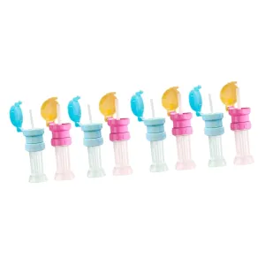 2sets 4 Pcs Water Bottle Topper Caps with Straws Water Bottle Adapters and Brightly Colored Design 4pcs*2