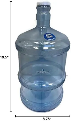 3 Gallon Tall Reusable Food Grade Safe Plastic Water Bottle Jug Gallon Container Canteen - (Made in USA)