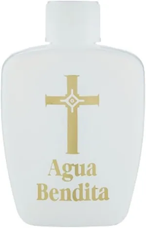 3 Pack Gold Cross Spanish Agua Bendita Holy Water Bottle with Cap, 2 oz