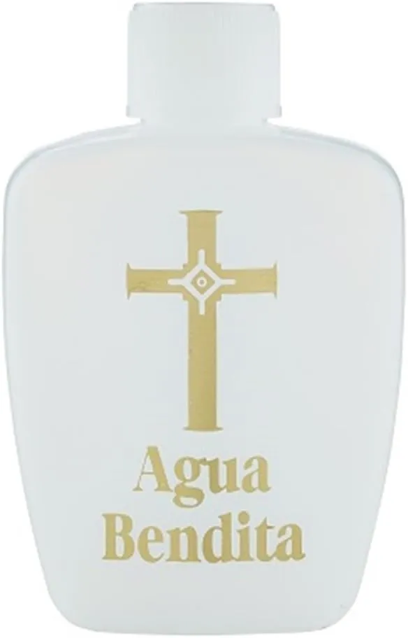 3 Pack Gold Cross Spanish Agua Bendita Holy Water Bottle with Cap, 2 oz