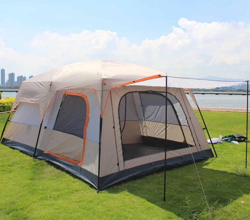320x220x195cm Two-Bedroom Tent: Oversize Leisure Camping Tent for 5-8 Person