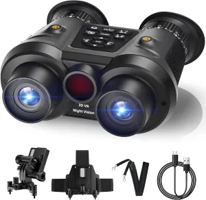 3D VR Night Vision Goggles,8K UHD Night Vision Binoculars for Adults, Auto Wake and Seamless 3D Integration Tech,Infrared Goggles, Rechargeable with 8K Photo & 4K Video, TF Card NOT Included