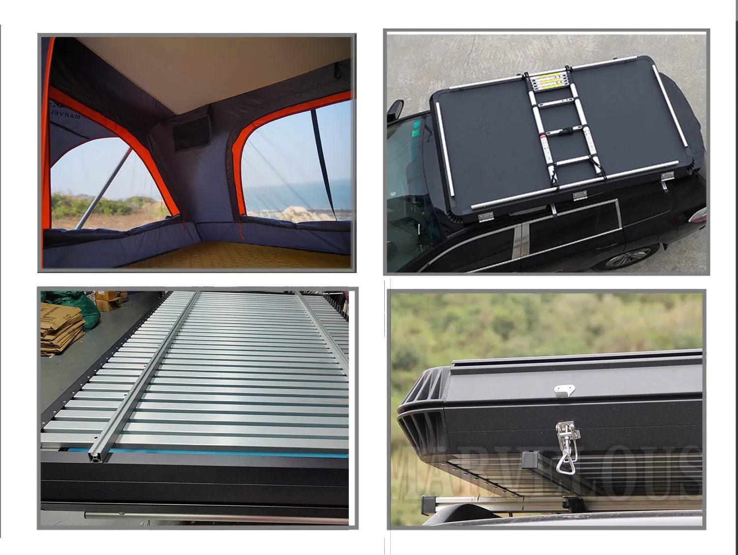 4-5 People Aluminum Hard Shell Folding Car  Roof Top Tent MOT-L800