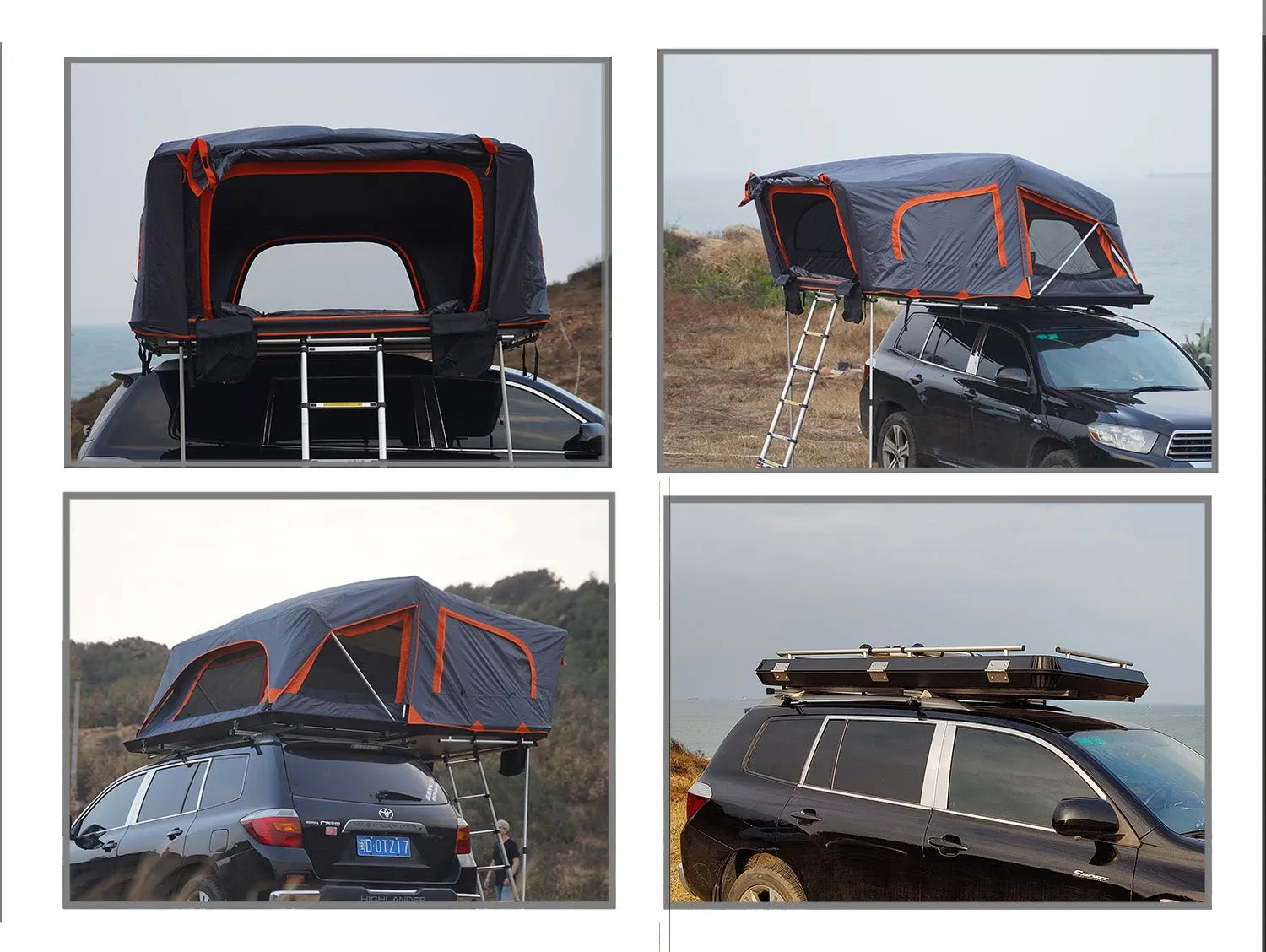 4-5 People Aluminum Hard Shell Folding Car  Roof Top Tent MOT-L800