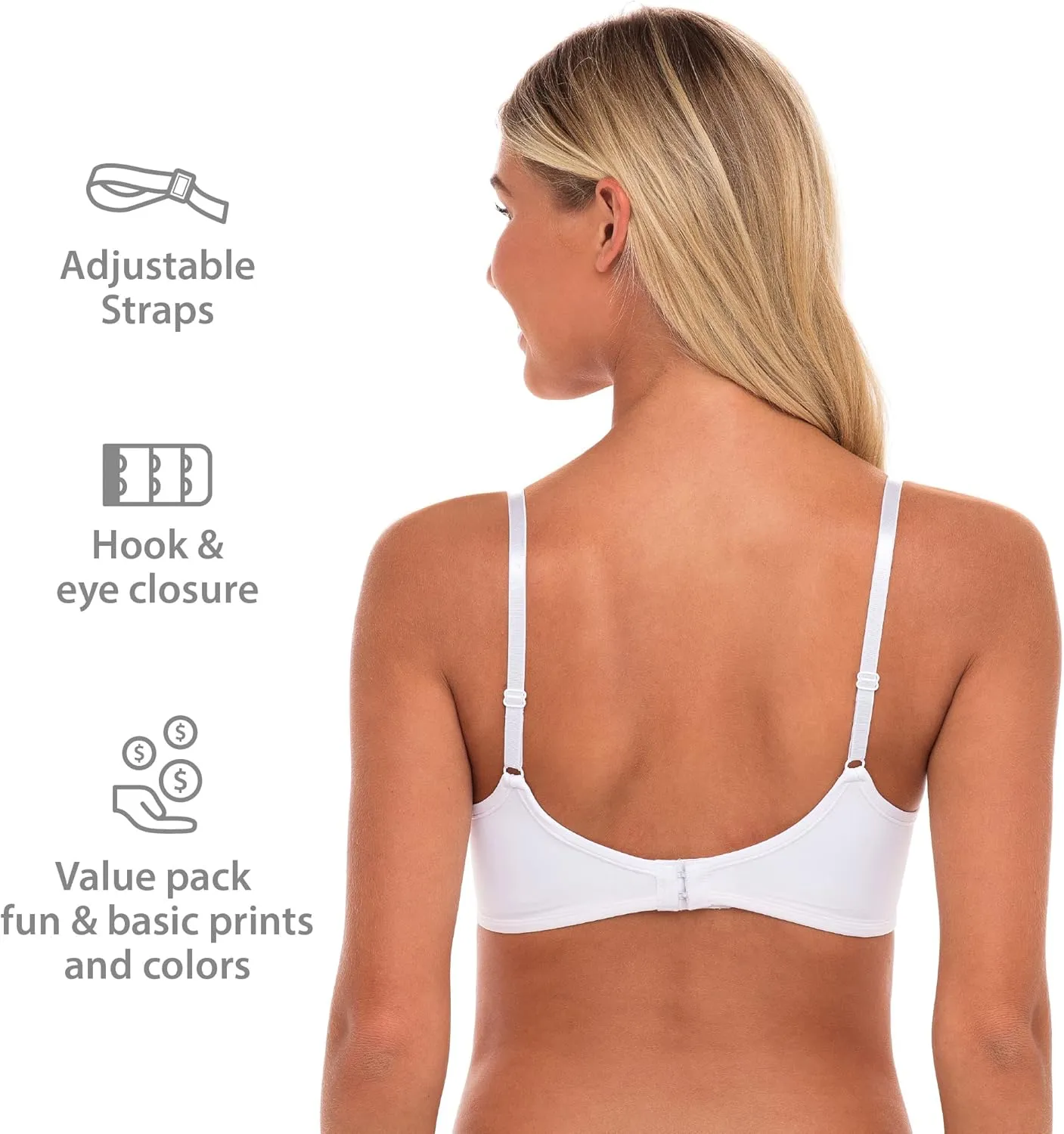 4 Pack Wirefree Bra - Women's Flexible Soft Foam Wireless No Wire Soft Pad T Shirt Bra Value Pack