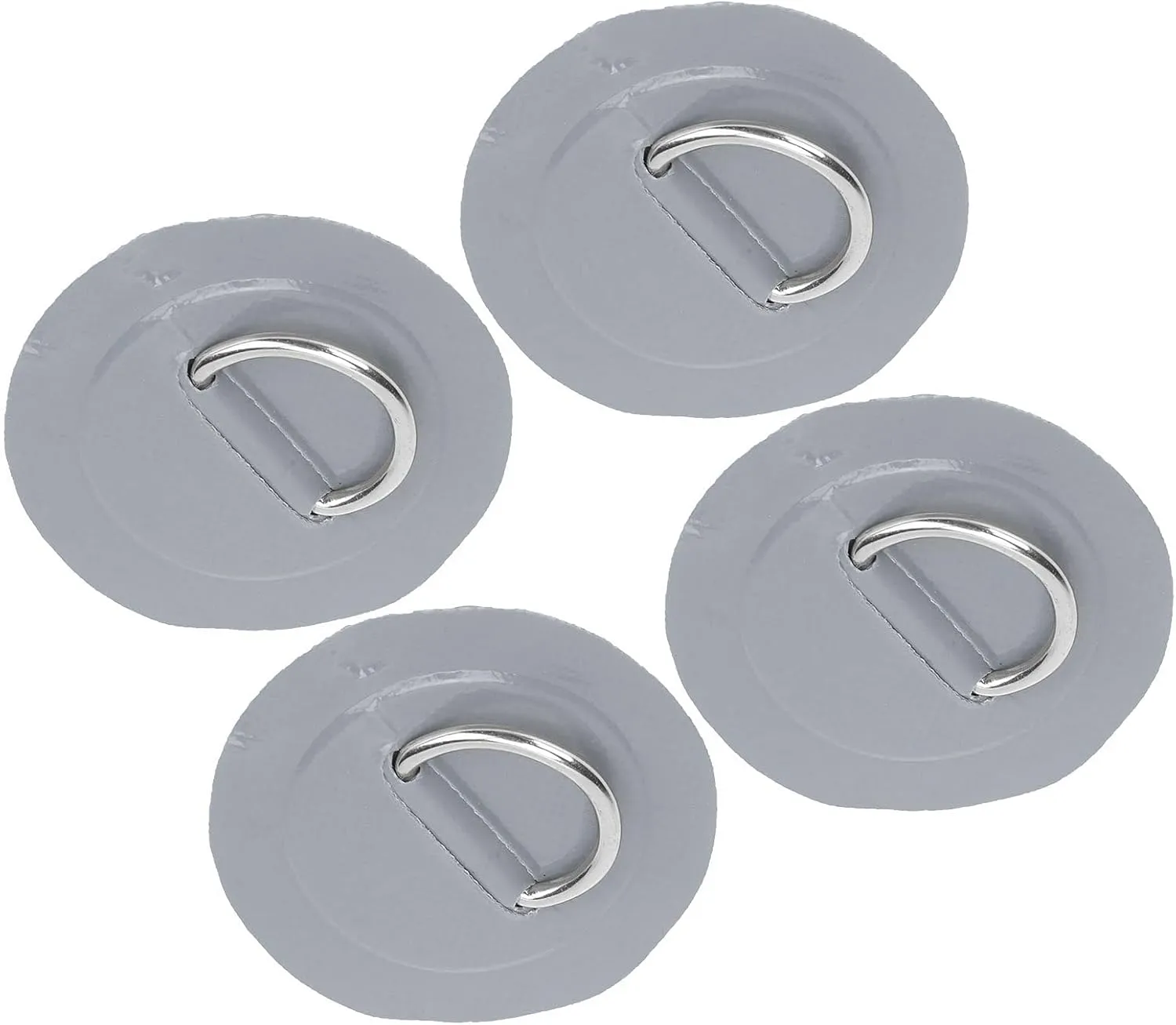 4 Pcs D Patch Elastic Rope Set with 3.6m Bungee Cord, Stainless Steel D Pad for Inflatable Boats, Rafts, Dinghies, to Install