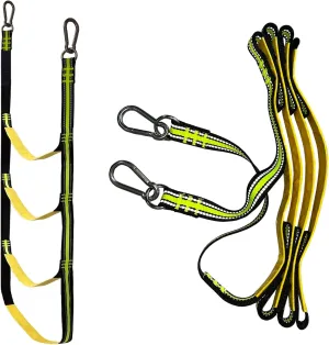 4 Step Folding Boat Rope Ladder, Portable Marine Rope Ladder, Assist Boarding Rope Ladder, Swim Ladder for Climbing Inflatable Boat, Kayak, Motorboat, Canoeing, Sailboat, Fishing Boat, 440lbs