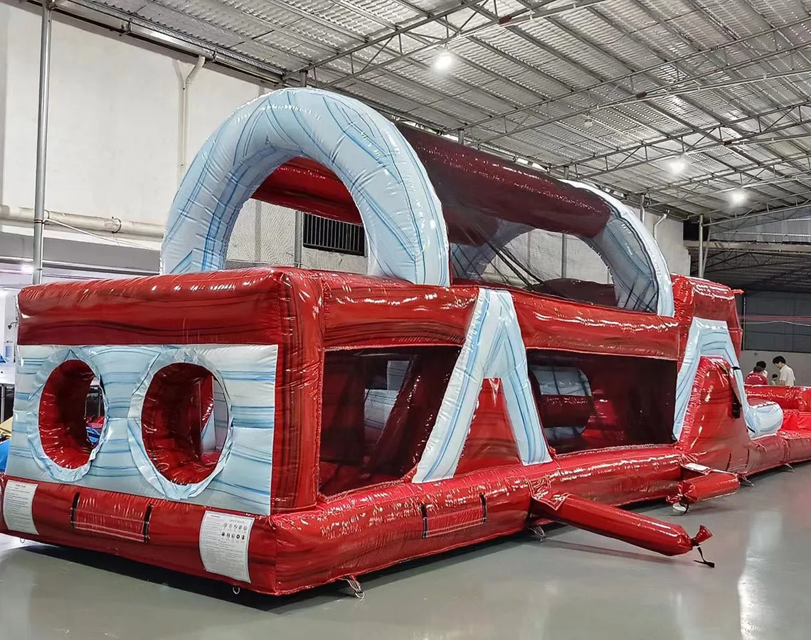 46ft Crimson Bay Commercial Hybrid Inflatable Obstacle Course